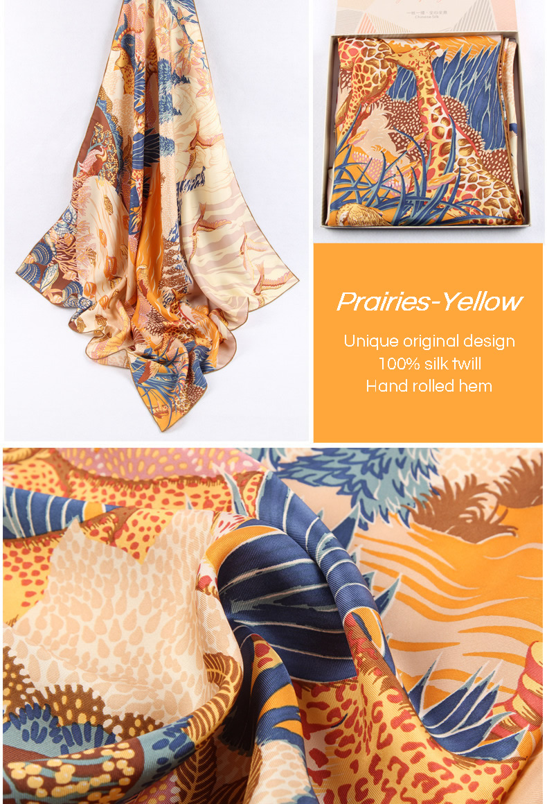 Silk Twill Scarf 90 | THE PRAIRIES detail Image