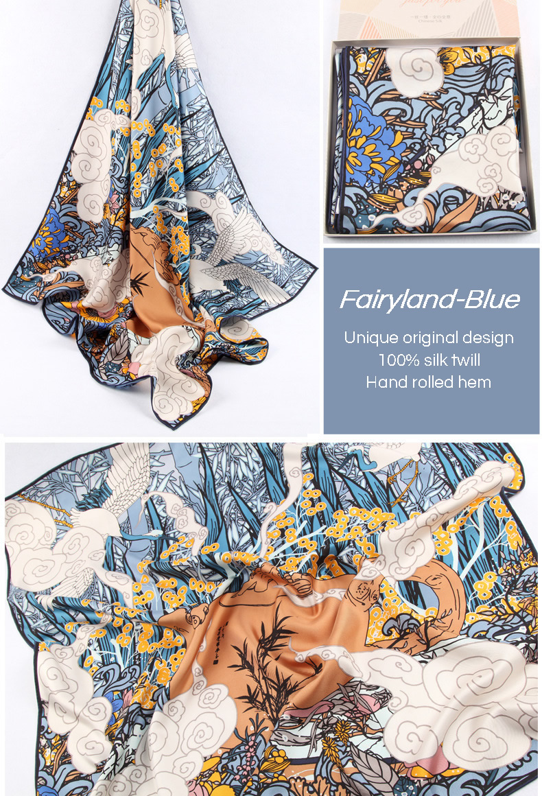 Silk Twill Scarf 90 | THE PRAIRIES detail Image