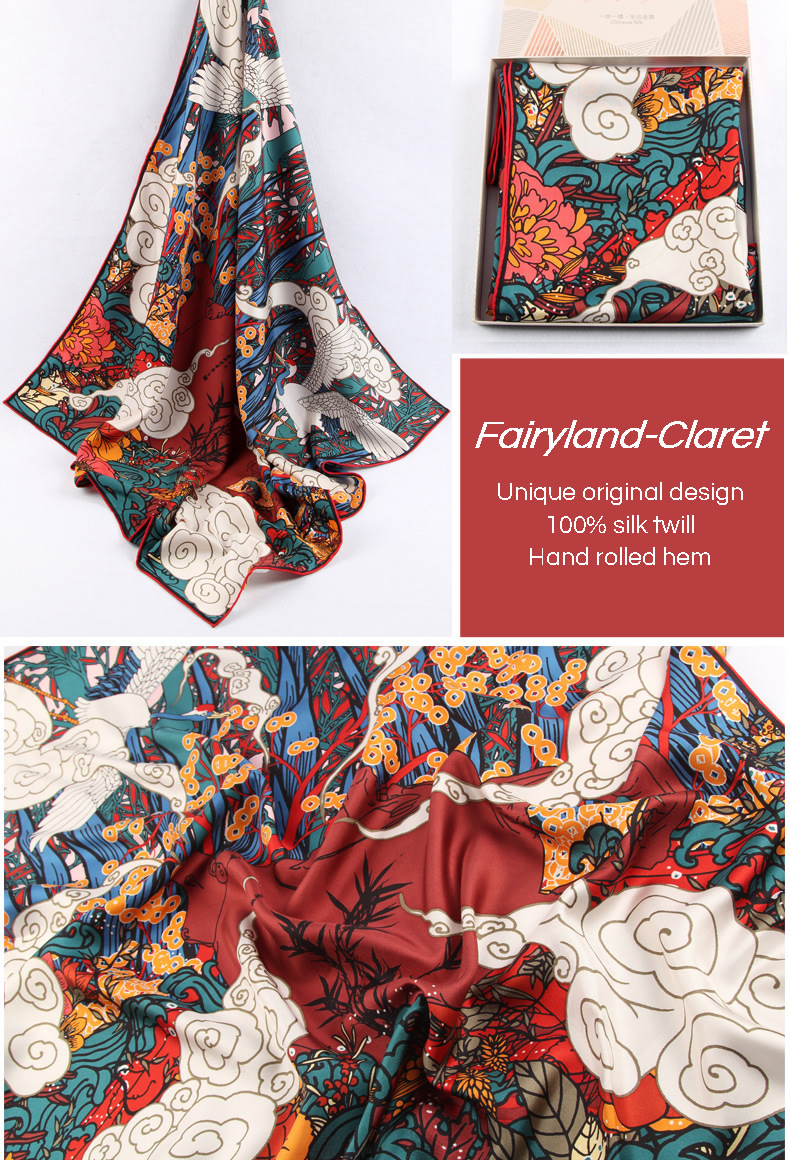 Silk Twill Scarf 90 | THE PRAIRIES detail Image