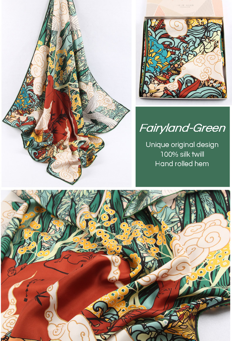 Silk Twill Scarf 90 | THE PRAIRIES detail Image