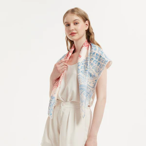 Silk Twill Scarf 90 | THE CITY OF HORSES