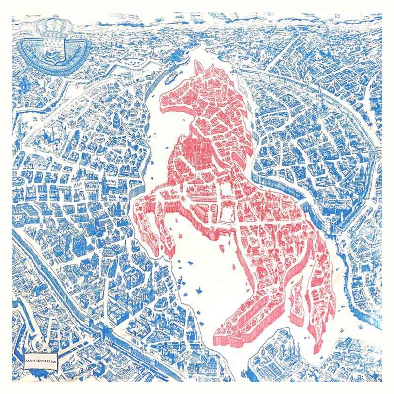 Silk Twill Scarf 90 | THE CITY OF HORSES