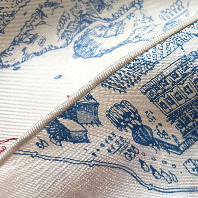 Silk Twill Scarf 90 | THE CITY OF HORSES