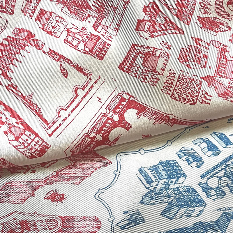 Silk Twill Scarf 90 | THE CITY OF HORSES