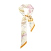 Cute Skinny Floral Print Silk Twill Ribbon Scarf Color