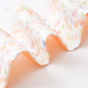 Cute Skinny Floral Print Silk Twill Ribbon Scarf