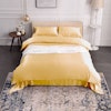 4PCS 19 Momme Seamless Silk Bedding Sheets Duvet Cover Pillowcases Set Color