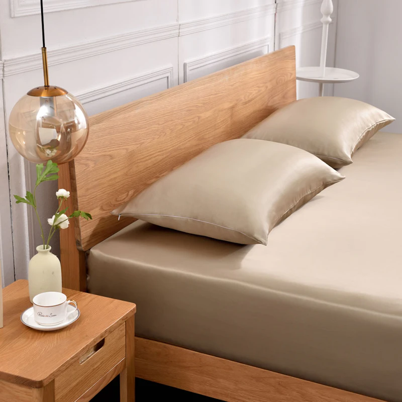 3PCS 19 Momme Silk Fitted Sheet Pillowcases Set	