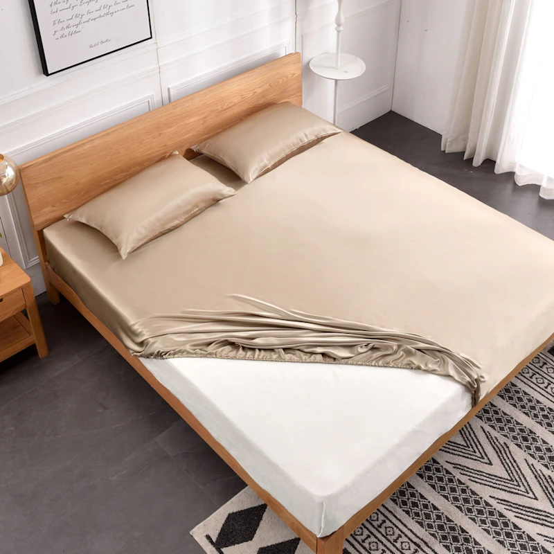 3PCS 19 Momme Silk Fitted Sheet Pillowcases Set	