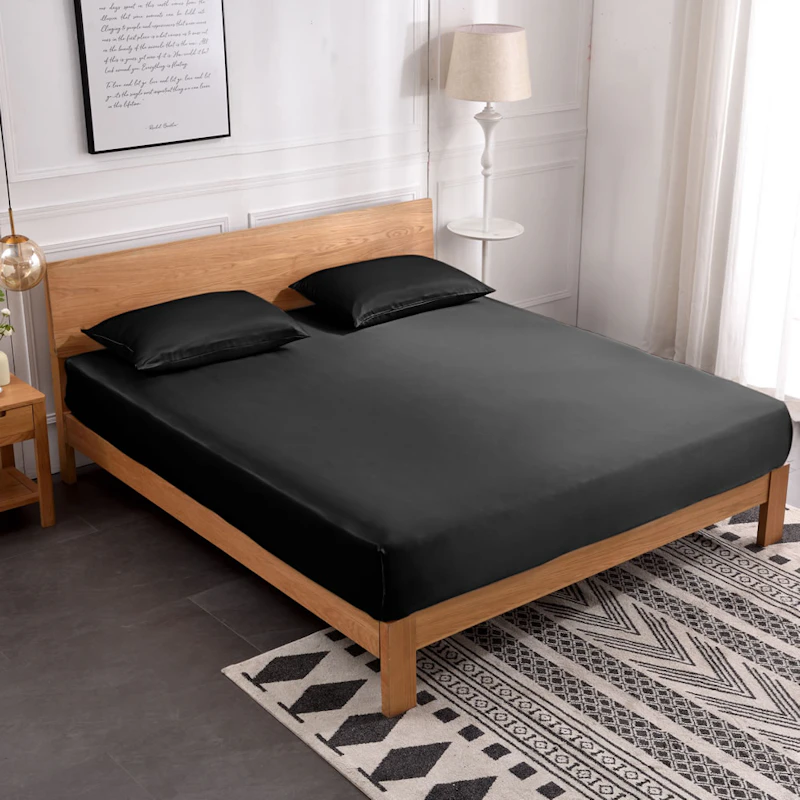 3PCS 19 Momme Silk Fitted Sheet Pillowcases Set	