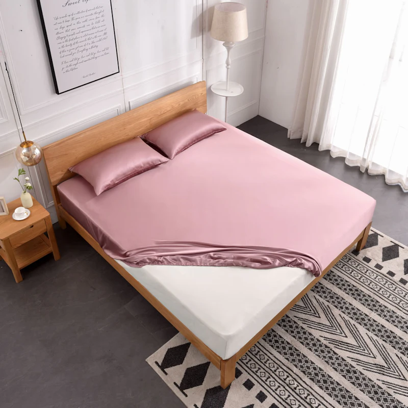 3PCS 22Momme Silk Fitted Sheet Pillowcases Set