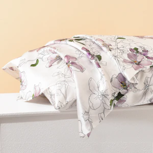 1PC 19 Momme Floral Print Silk Pillowcase