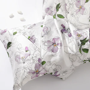 1PC 19 Momme Floral Print Silk Pillowcase