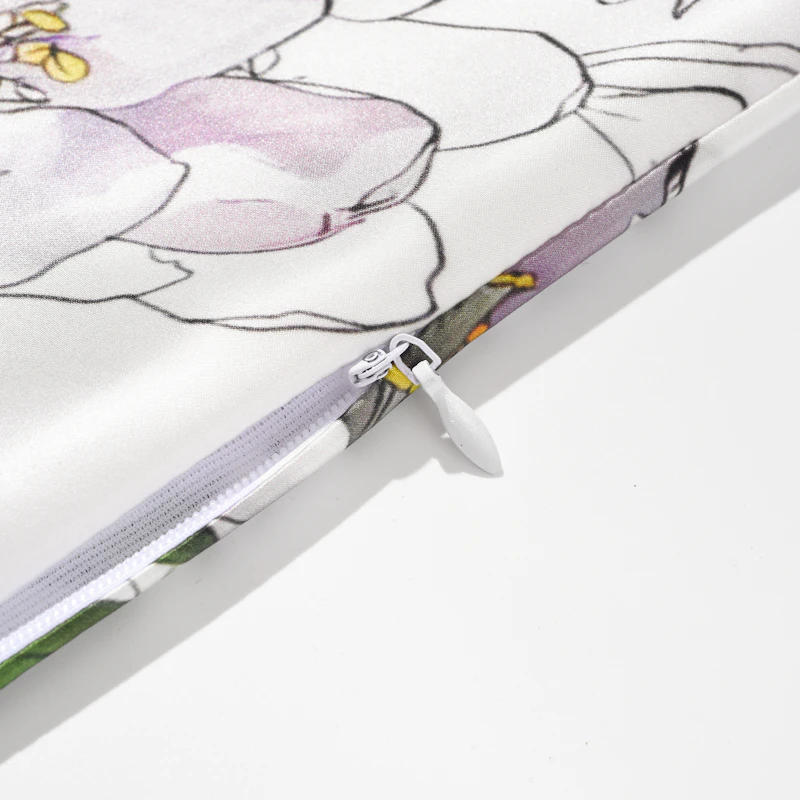 1PC 19 Momme Floral Print Silk Pillowcase