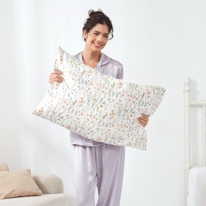 1PC 19 Momme Floral Print Silk Pillowcase