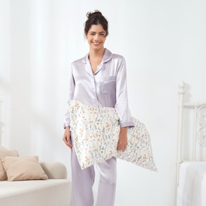 1PC 19 Momme Floral Print Silk Pillowcase