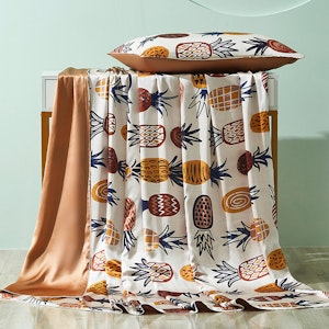 4PCS Original Designed Floral Printed Silk Bedding Set