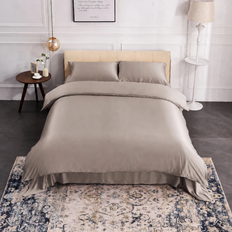 3PCS 19 Momme Silk Duvet Cover Pillowcases Set