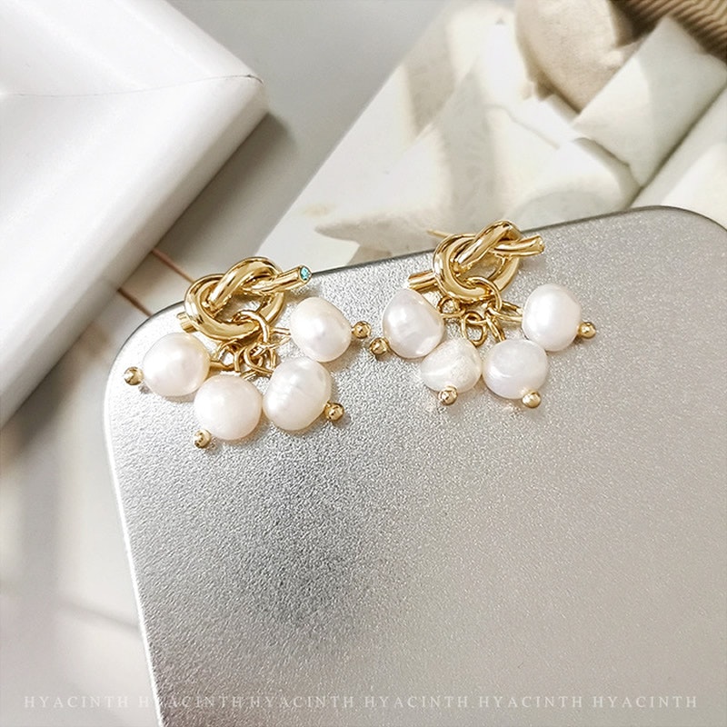 Dainty Freshwater Baroque Pearl Stud Earrings RachelSilk United States