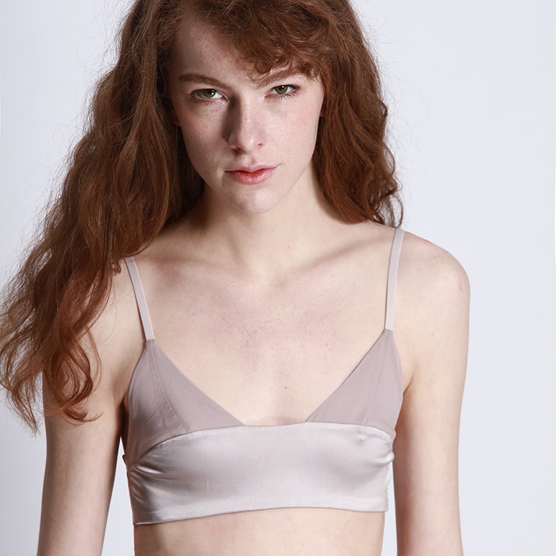Smooth Satin Silk Bra Triangle Bralette Tops Women's 100% Double Sided  Mulberry Silk Wirefree Bra Unpadded Underwear