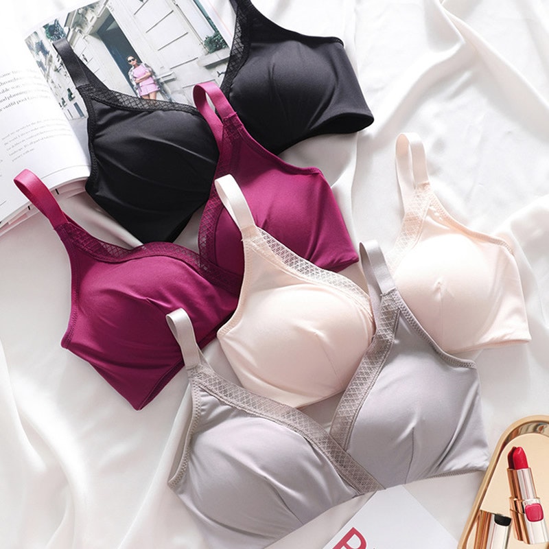 Full Cup Wireless Padded Silk Bra