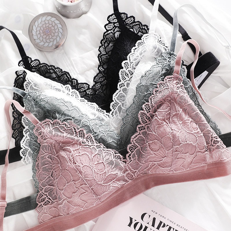 Ligthly Padded Wireless Silk Triangle Bra