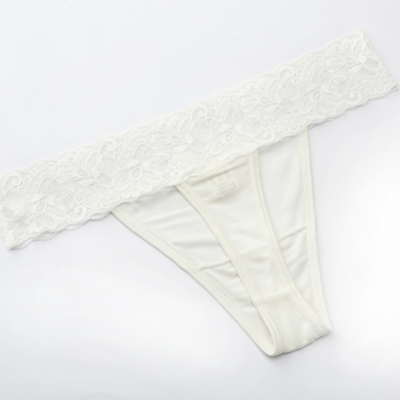 CLEARANCE] Sexy Lace Trimmed Low Waist Silk Panty