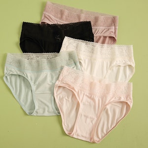 3 Pack Women Silk Knit Panties Lacy Middle Waist