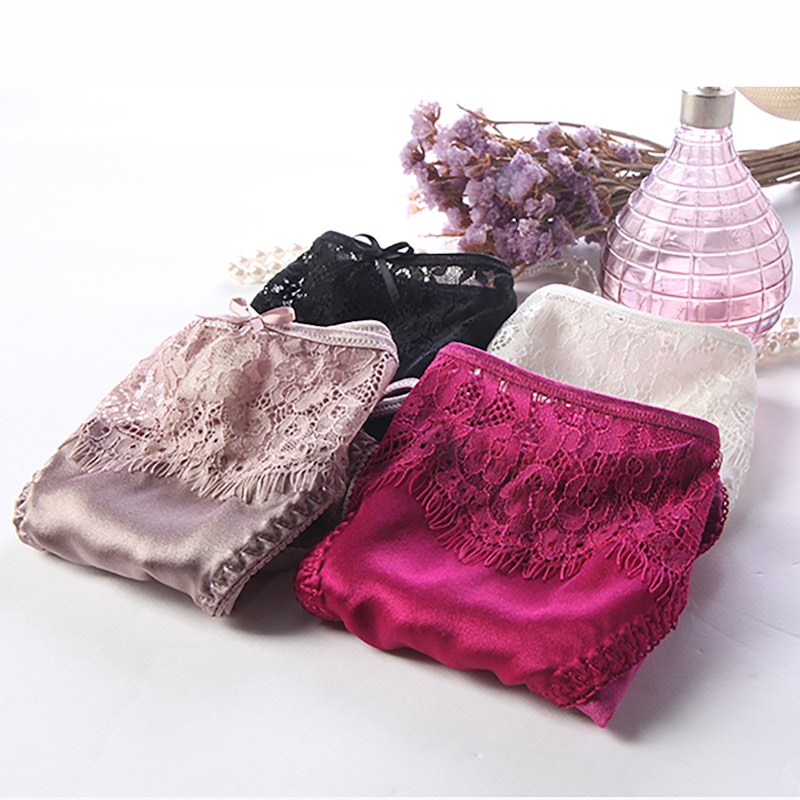 Sexy Silk Thong Panty With Lace