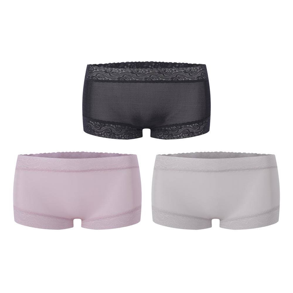 3 Pairs Women's Mulberry Silk Underwear Briefs Lady Panties Mid Waist  Underwear