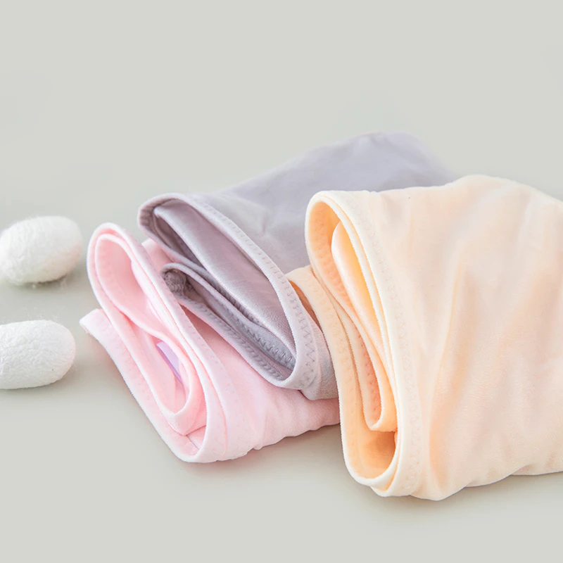 3 Pack Women Basic High Waist Silk Panties