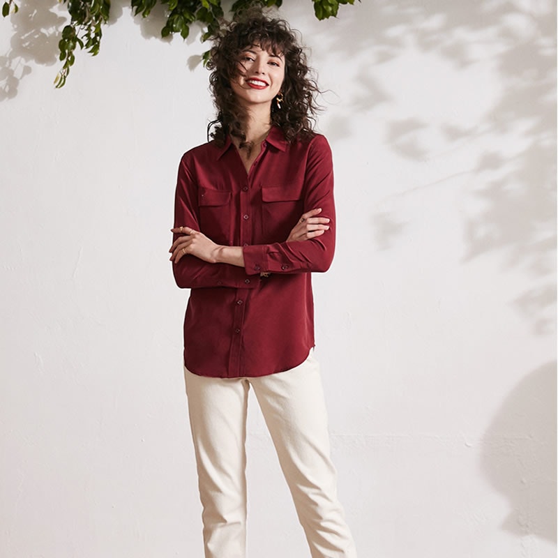 Classic Silk Shirt With Pockets