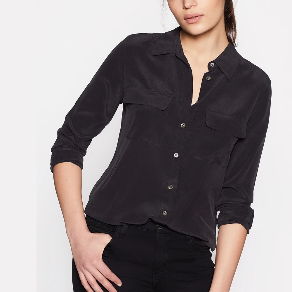 Classic Silk Shirt With Pockets | RachelSilk | United States