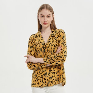 yellow leopard blouse