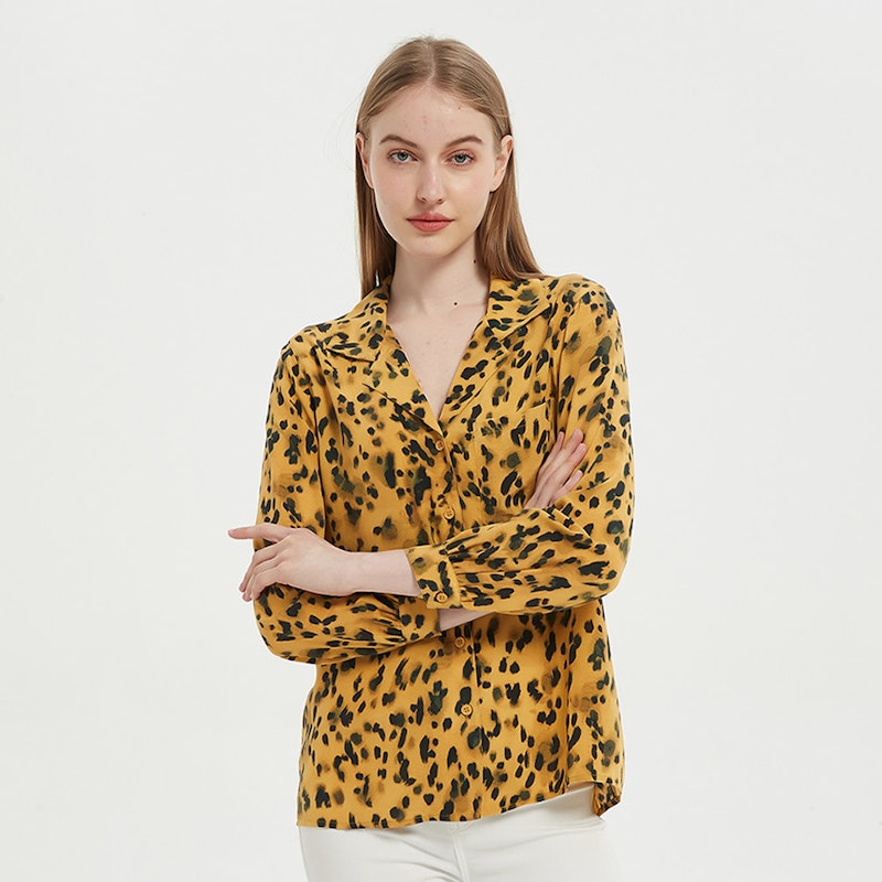 Classic Leopard Silk Shirt