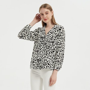 Classic Leopard Silk Shirt
