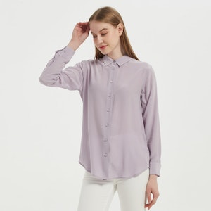 Women Versatile Long-Sleeved Everyday Silk Blouse