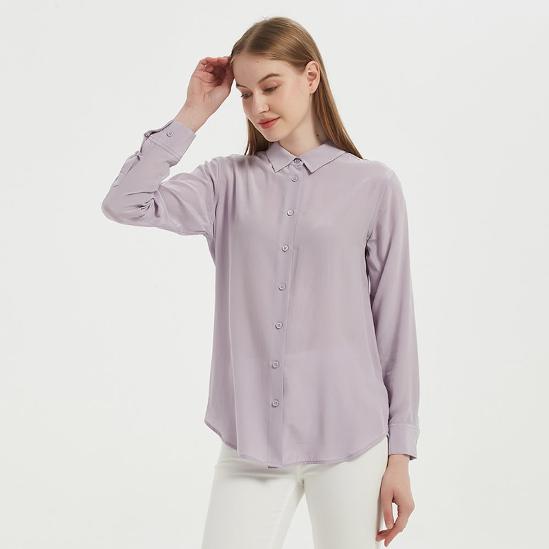 Women Versatile Long-Sleeved Everyday Silk Blouse