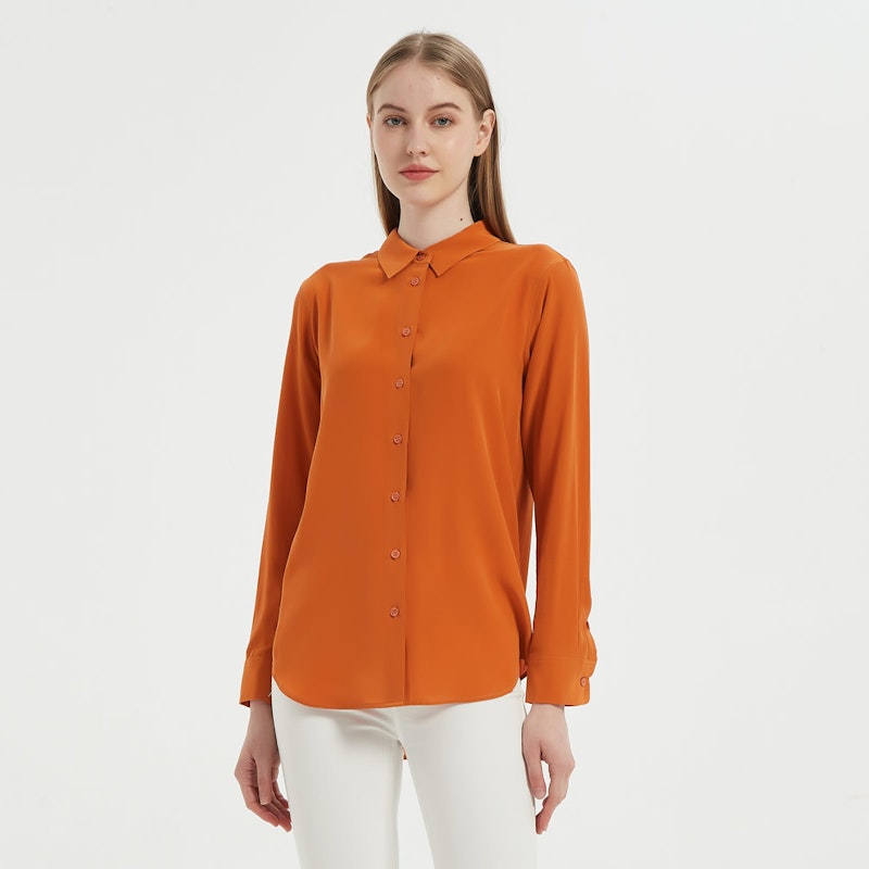 Women Versatile Long-Sleeved Everyday Silk Blouse