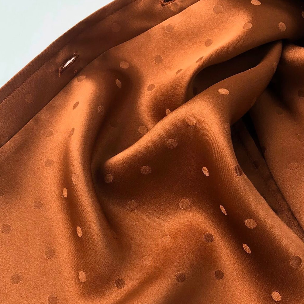 Women Chic Polka Dot Jacquard Silk Blouse detail Image