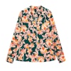 Floral Button-Up Silk Blouse Color