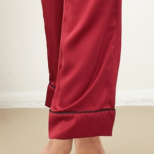 3 Sets RachelSilk Classic Silk Pajamas For Family - Claret