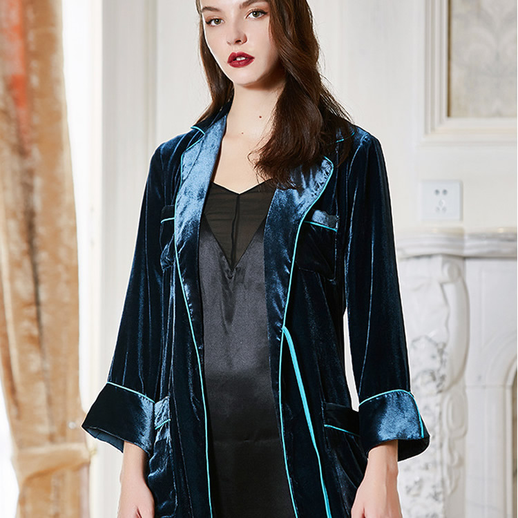 RachelSilk Chic Full Length Velvet Silk Robe RachelSilk United States