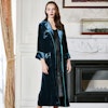 RachelSilk Chic Full Length Velvet Silk Robe Color