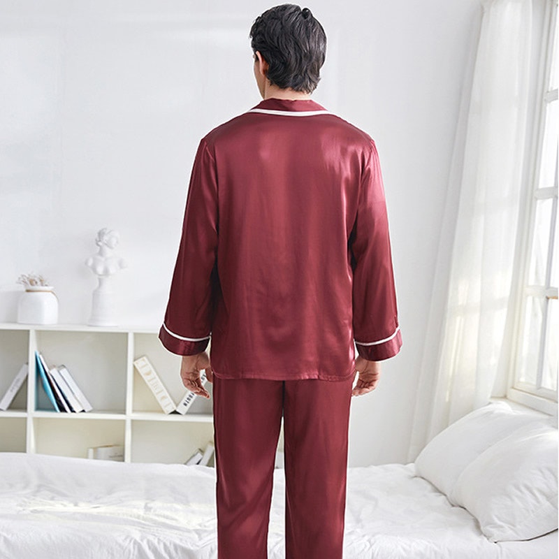 Men's Classic Couple Matching Silk Pajamas RachelSilk United States