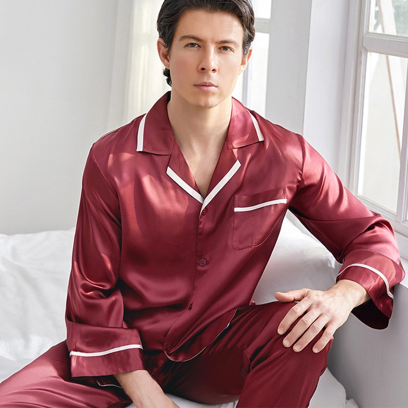 Men's Classic Couple Matching Silk Pajamas