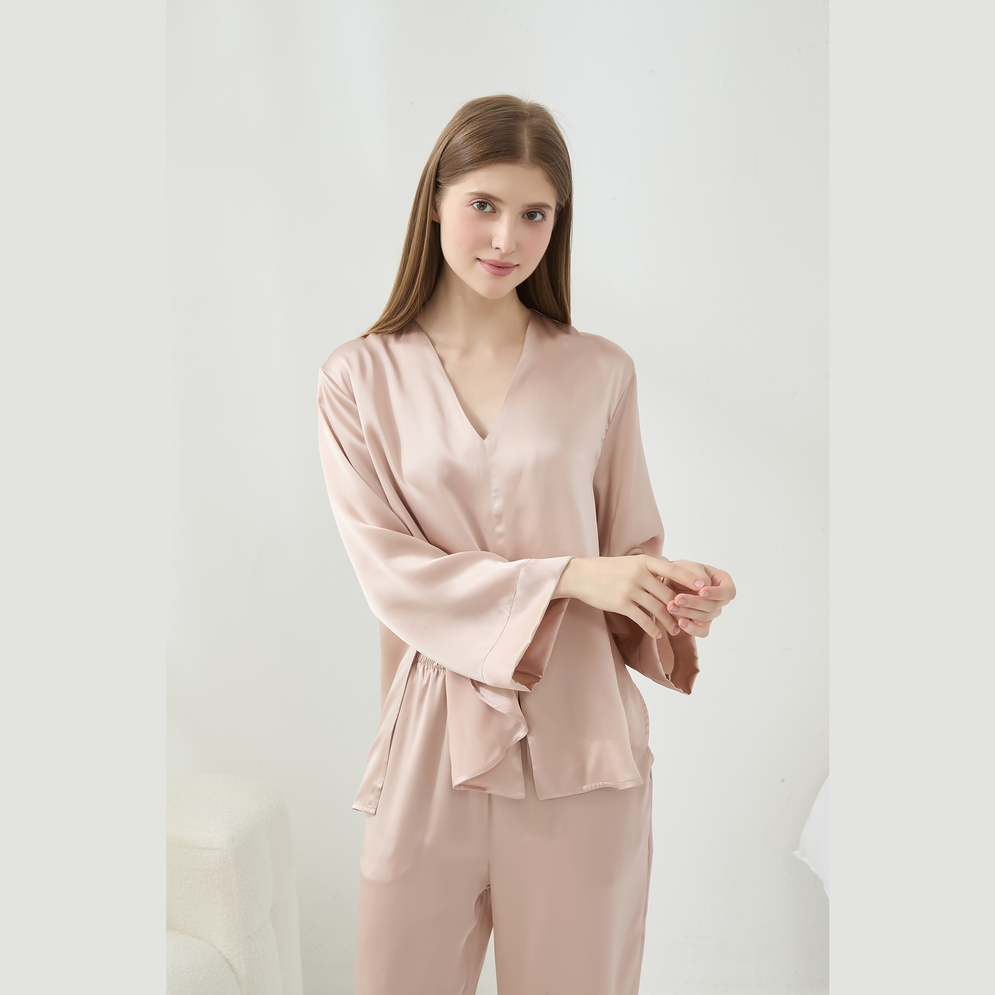 Simple Pyjamas Simple Style Collarless Silk Pajamas for Women | RachelSilk | United States