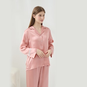 Women Silk Pajamas with Lace