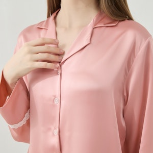 Women Silk Pajamas with Lace