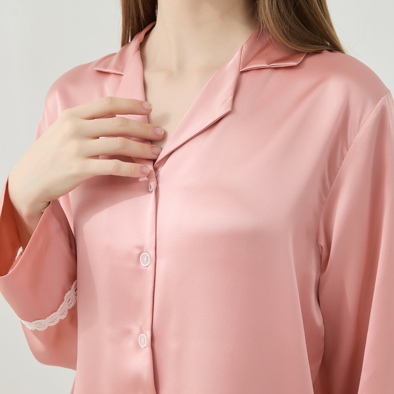 Women Silk Pajamas with Lace